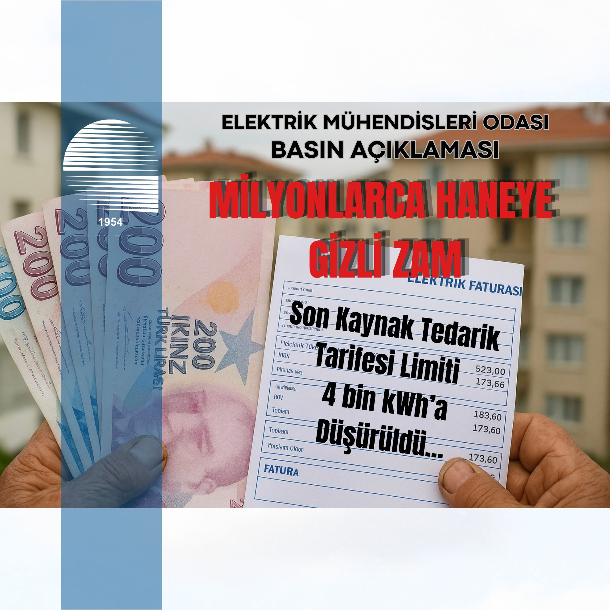 EMO’DAN GİZLİ ZAM UYARISI: SON KAYNAK LİMİTİ 4.000 KWH’A DÜŞÜRÜLDÜ